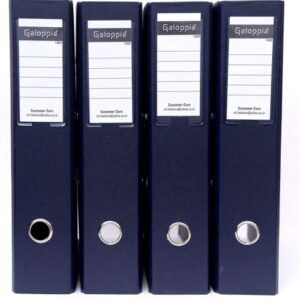 GALOPPIA PVC Coated Box File/Folder for Office documents and certificates A4 Size (Black, Pack of 4)
