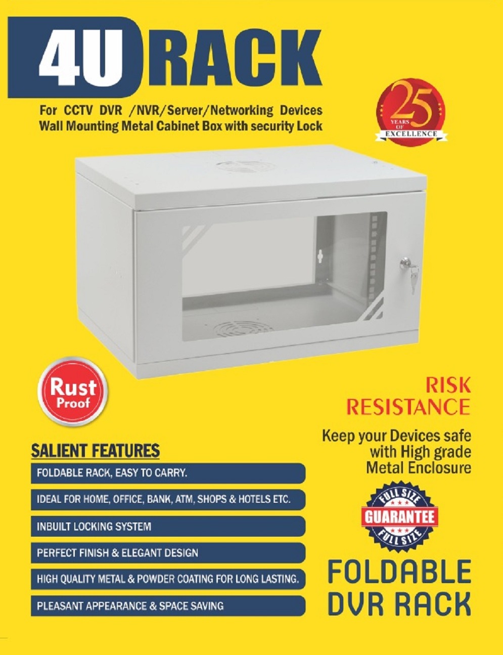 4U DVR /NVR Wall Rack ,Secure, Compact & Reliable Storage